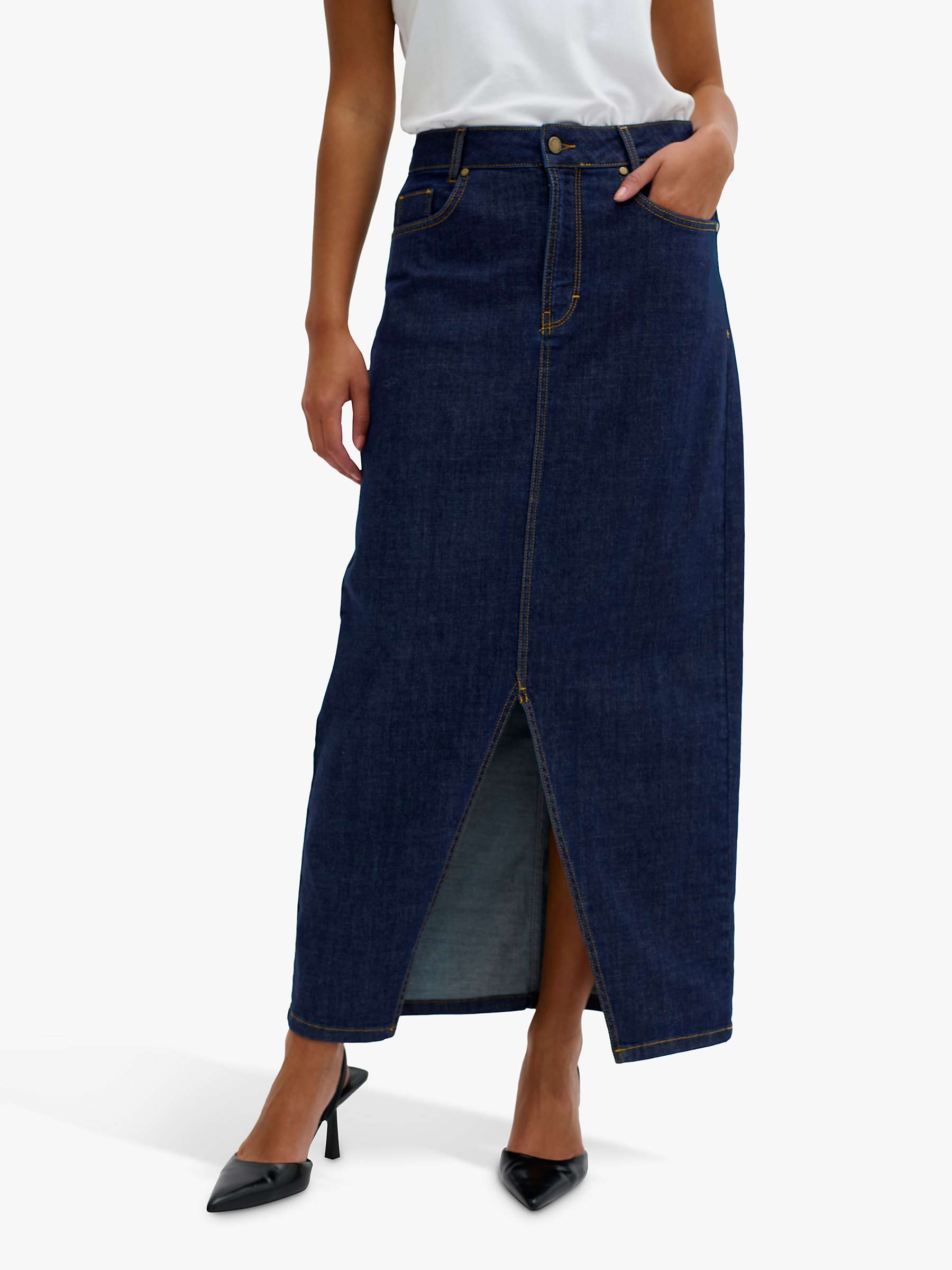 Buy MY ESSENTIAL WARDROBE Dekota Denim High-Waisted Maxi Skirt, Dark Blue Online at johnlewis.com