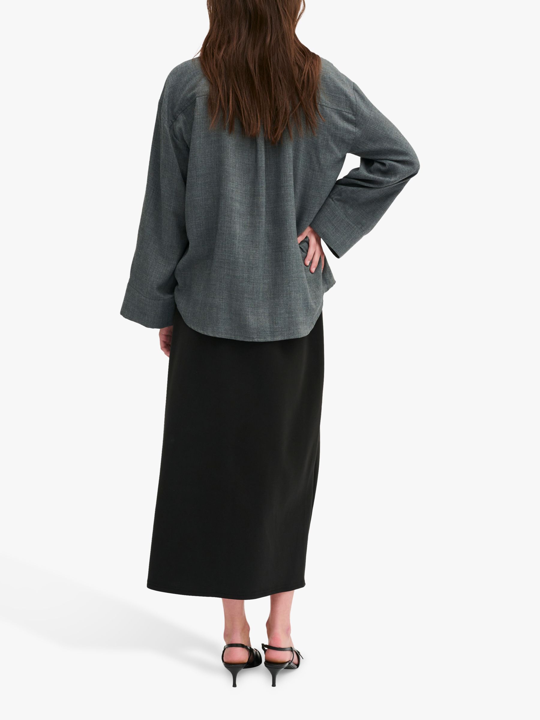 Buy MY ESSENTIAL WARDROBE Elle High Waisted Midi Skirt, Black Online at johnlewis.com