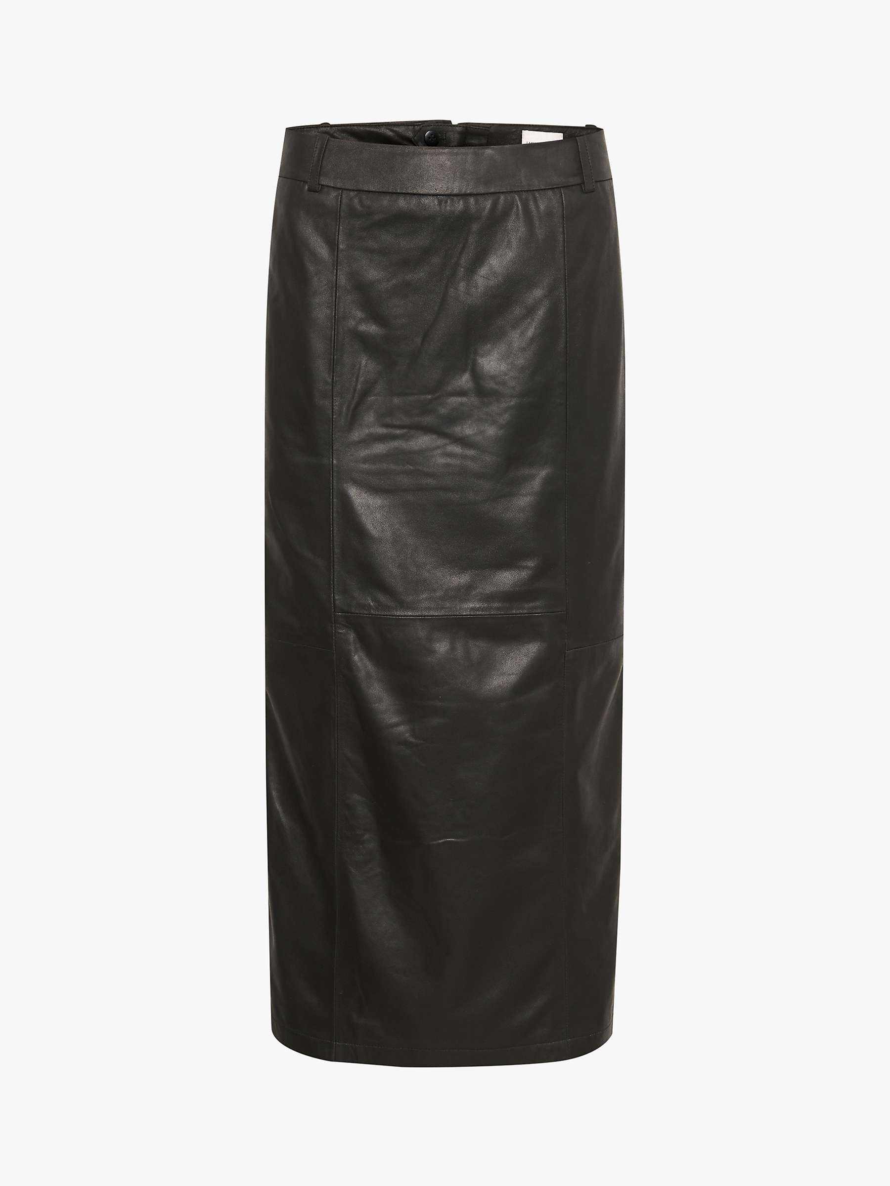 MY ESSENTIAL WARDROBE Lana Straight Fit Leather Maxi Skirt, Black at ...