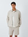 Kin Cotton Linen Blend Overlay Overshirt, Silver Birch