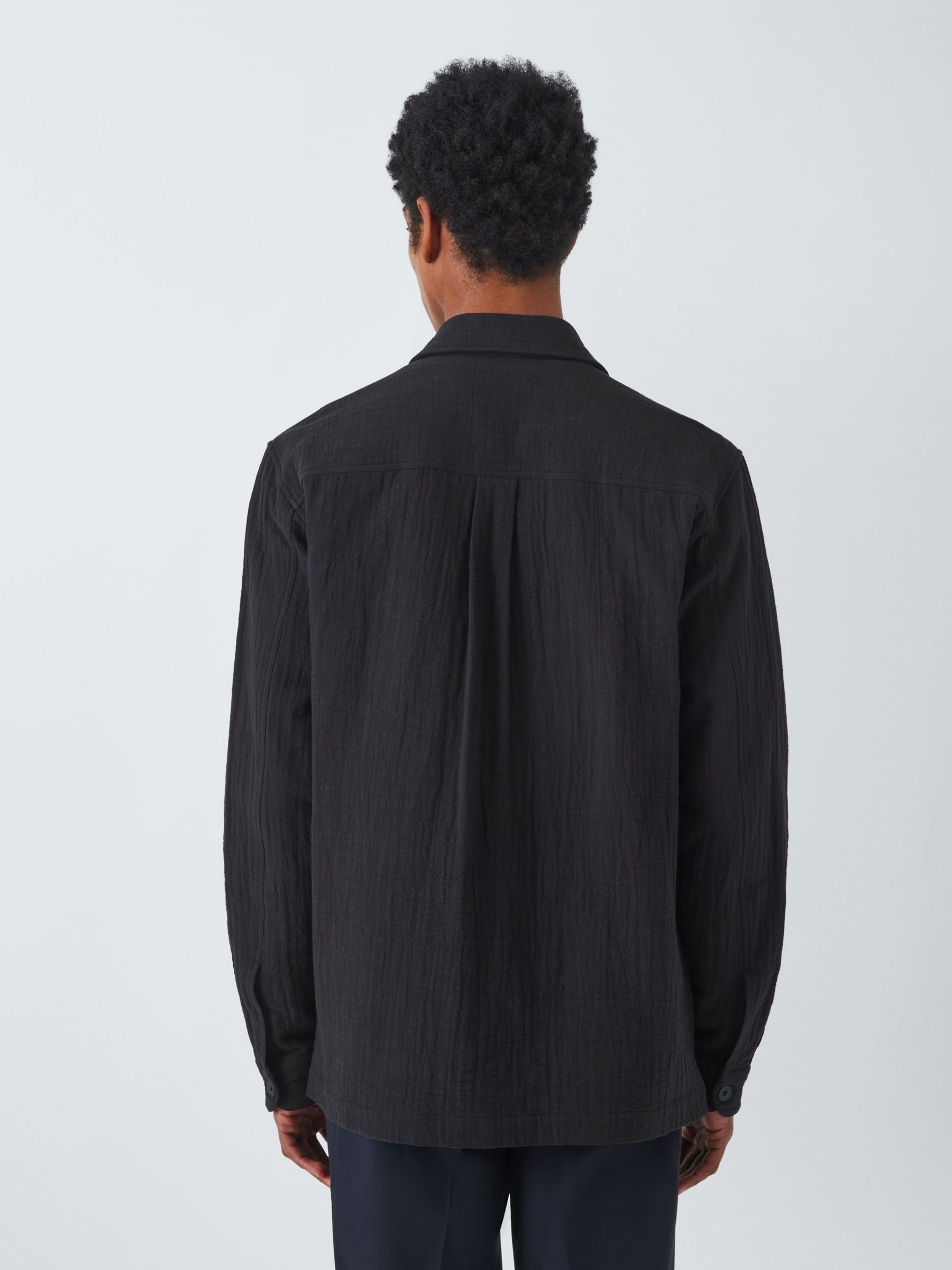 Kin Cotton Long Sleeve Textured Overshirt, Black Beauty, XL