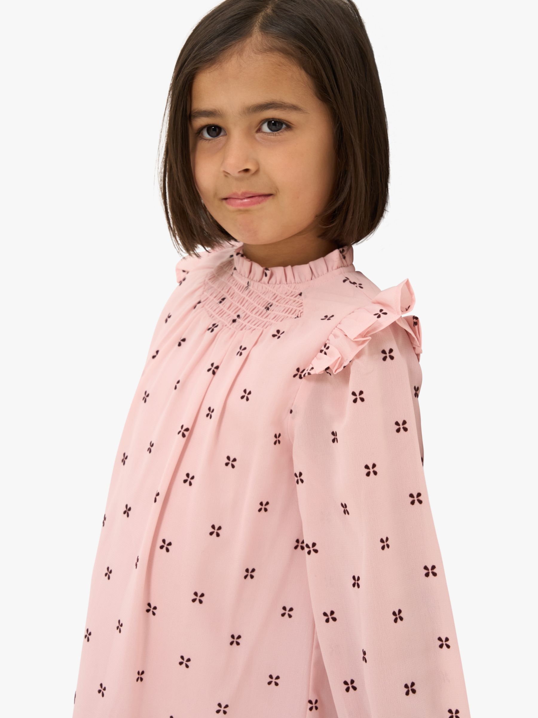 Buy Angel & Rocket Kids' Molly Flock Spot Dress, Pink Online at johnlewis.com