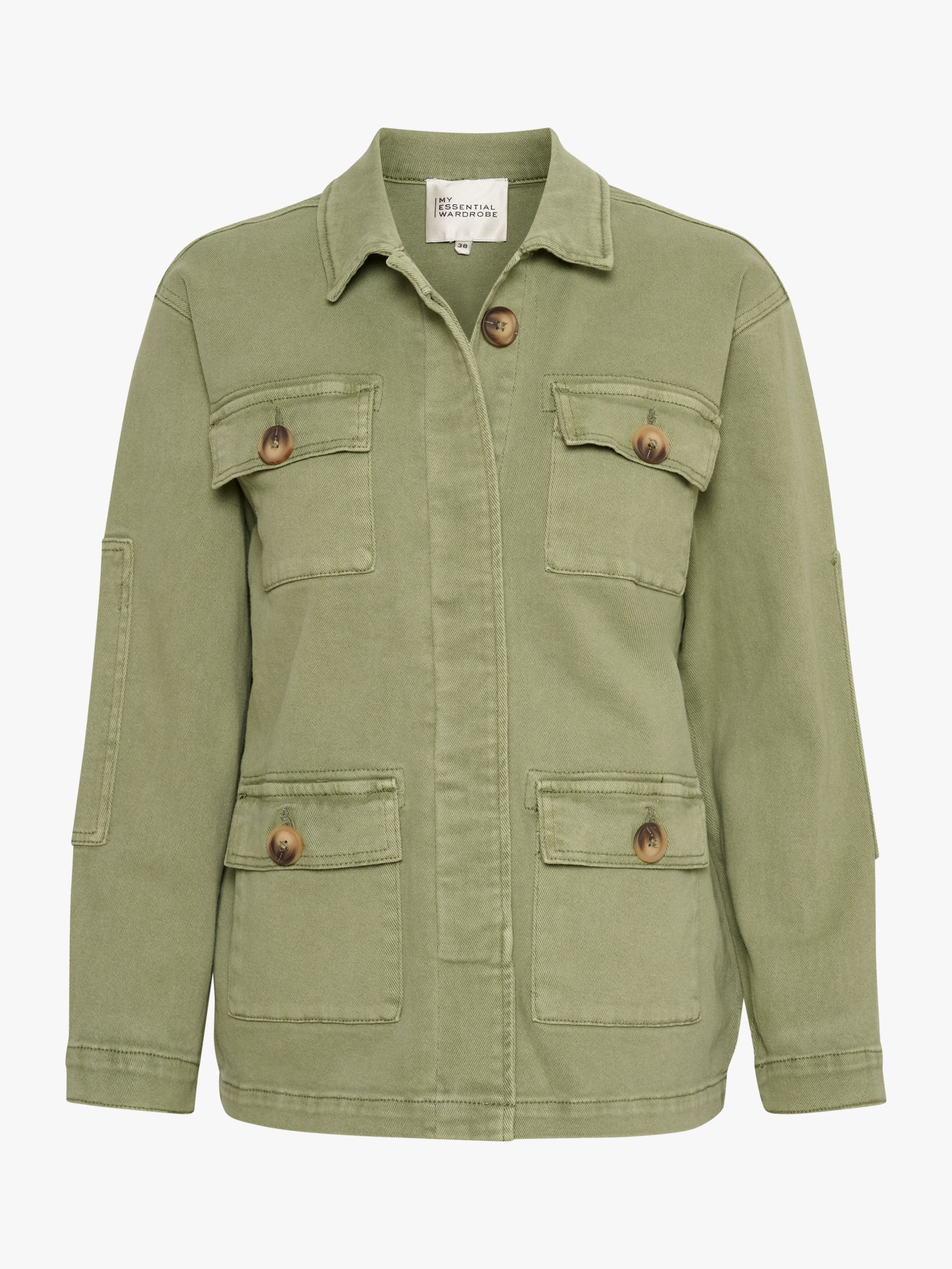 Buy MY ESSENTIAL WARDROBE Army Jacket, Dusty Olive Wash Online at johnlewis.com
