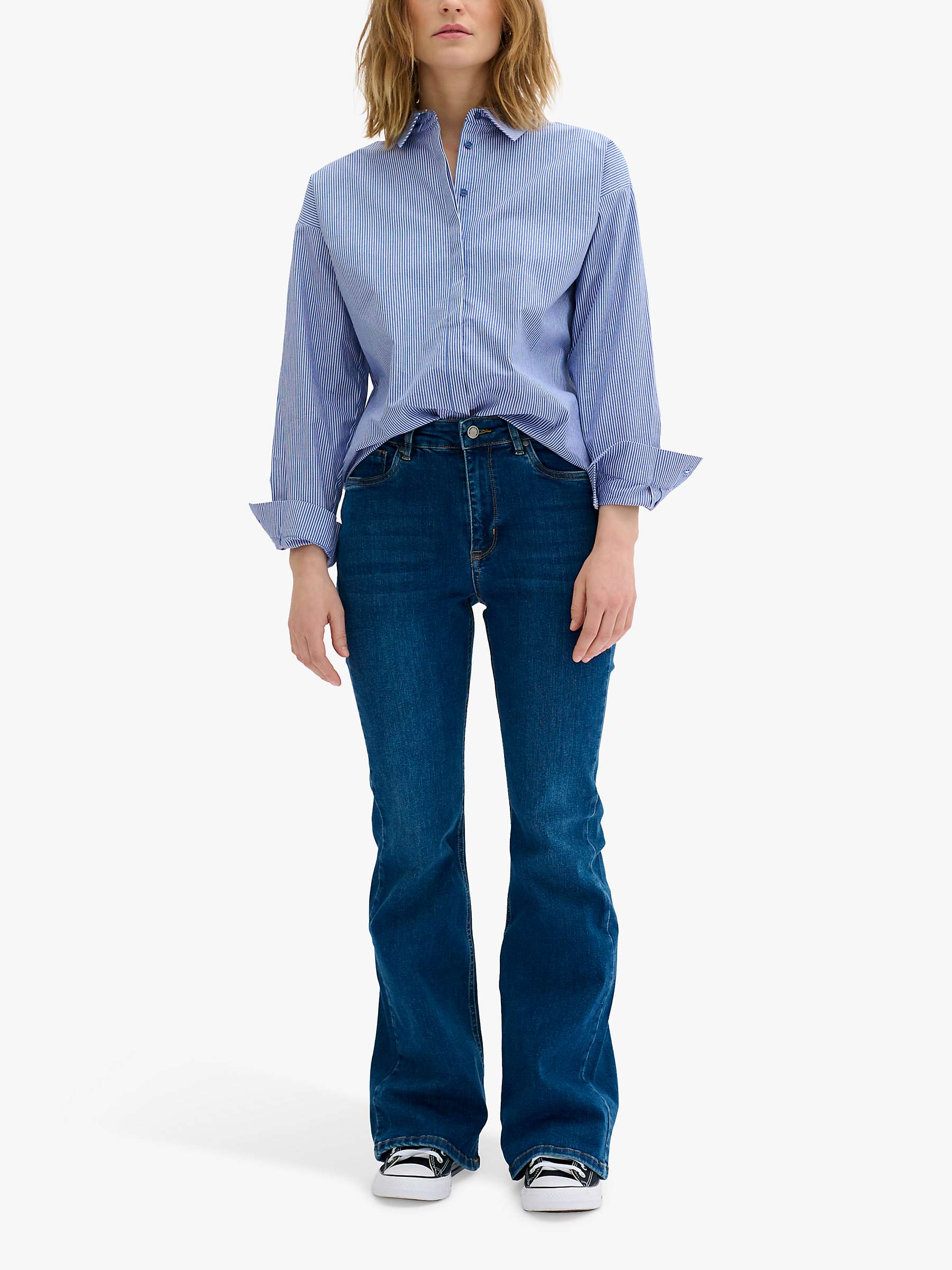 Buy MY ESSENTIAL WARDROBE Button Up Casual Fit Cotton Shirt, Medium Blue Online at johnlewis.com