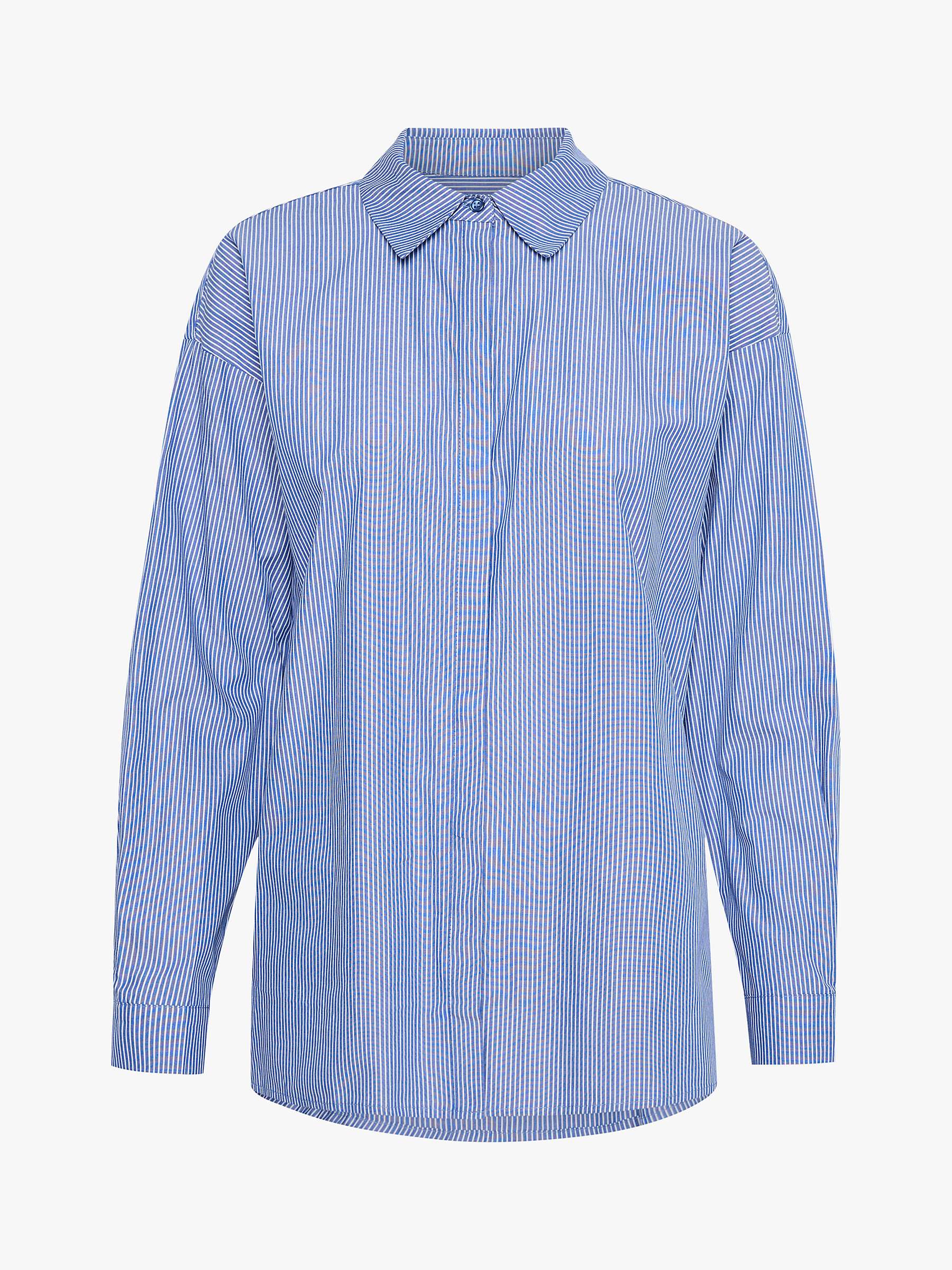 Buy MY ESSENTIAL WARDROBE Button Up Casual Fit Cotton Shirt, Medium Blue Online at johnlewis.com