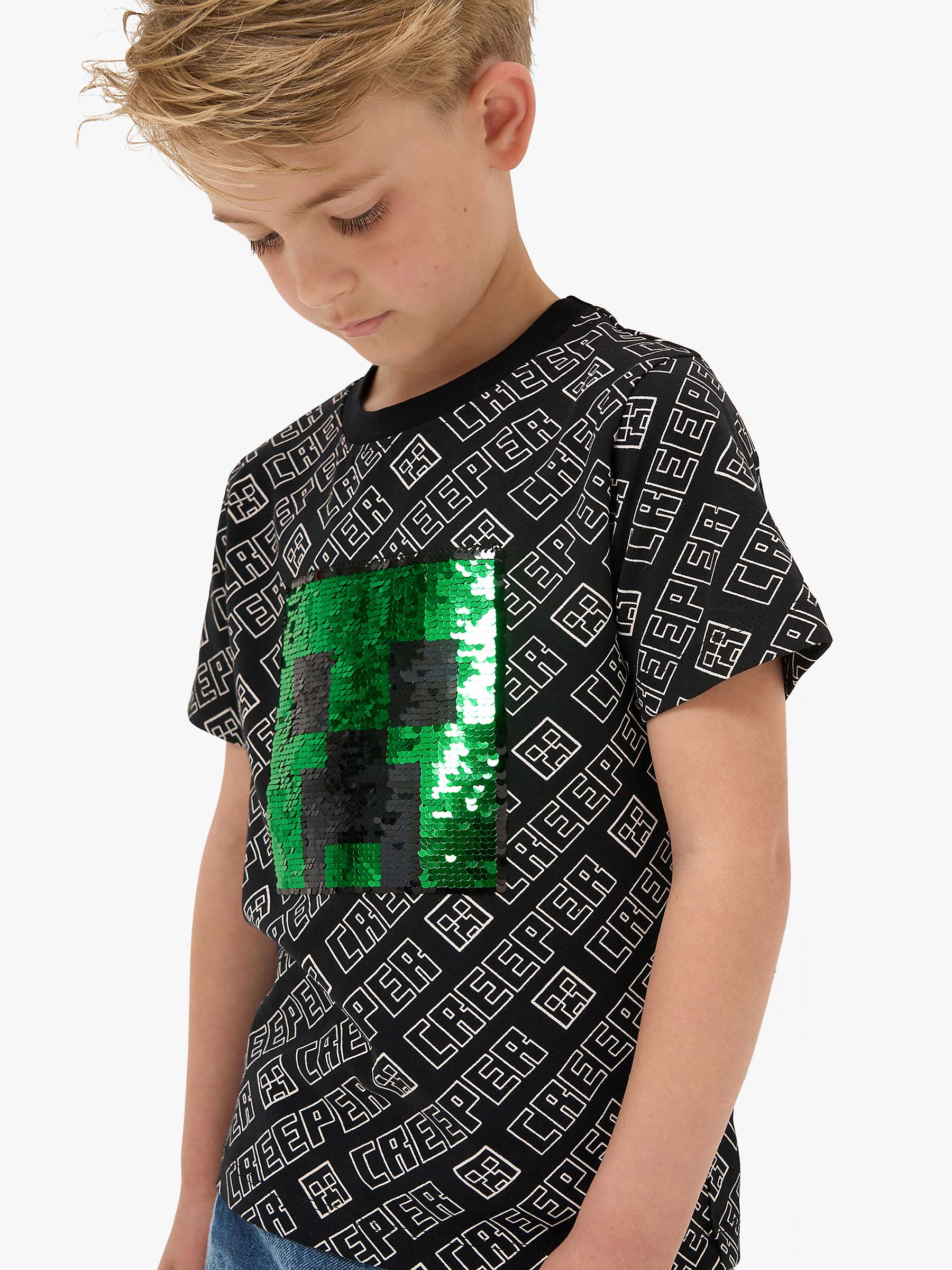 Buy Angel & Rocket Kids' Minecraft T-shirt, Black/Multi Online at johnlewis.com