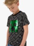 Angel & Rocket Kids' Minecraft T-shirt, Black/Multi