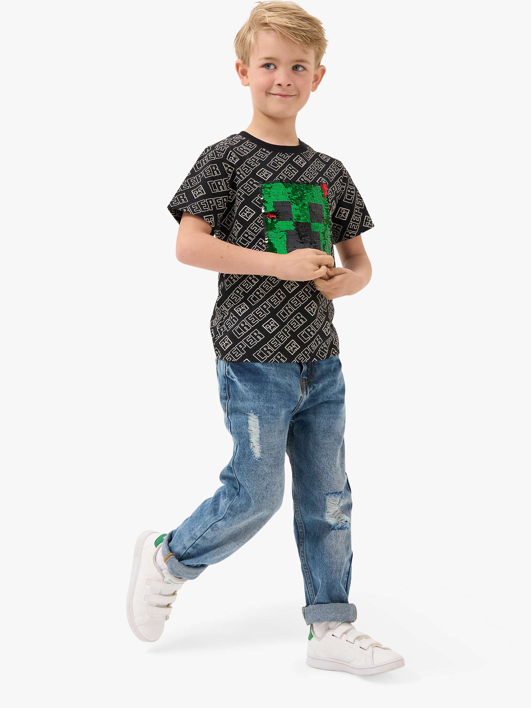 Buy Angel & Rocket Kids' Minecraft T-shirt, Black/Multi Online at johnlewis.com