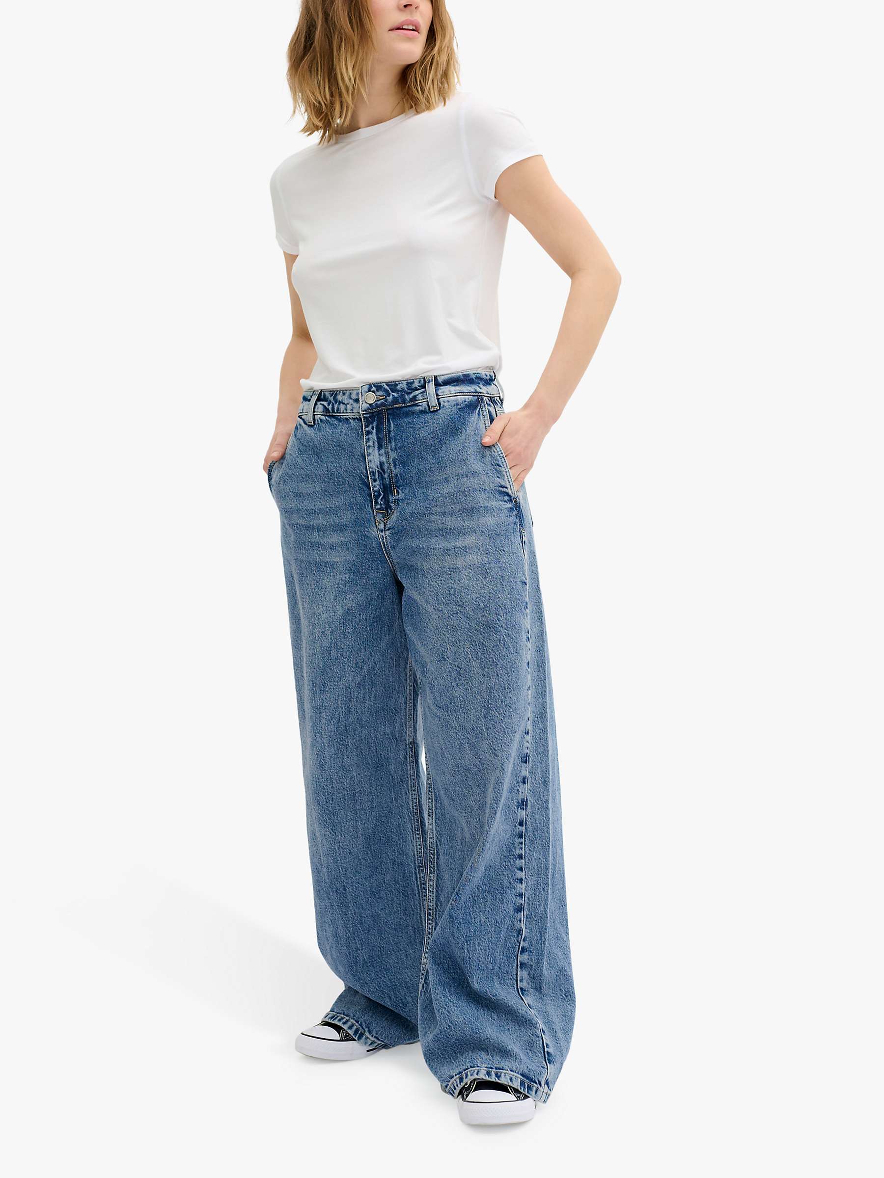 Buy MY ESSENTIAL WARDROBE Tusa Baggy Fit Regular Waist Jeans, Medium Blue Wash Online at johnlewis.com