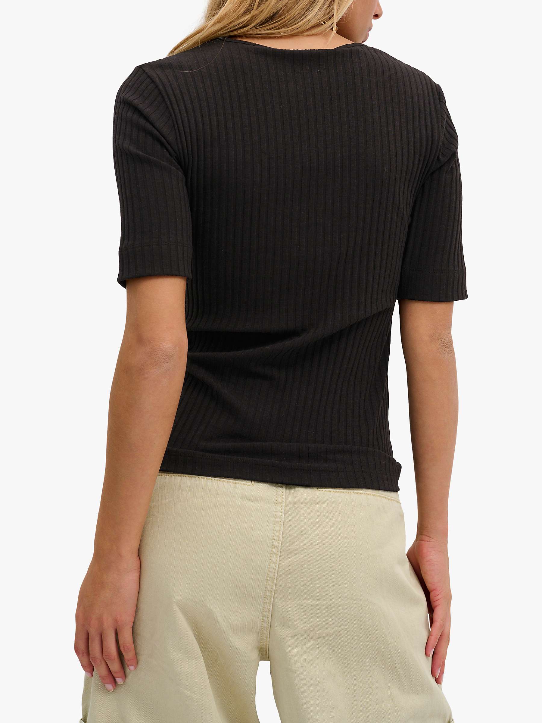 Buy MY ESSENTIAL WARDROBE Busta Short Sleeves Cutout Neck Blouse, Black Online at johnlewis.com