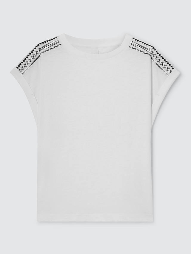 AND/OR Embroidered Shoulder Tank T-Shirt, White