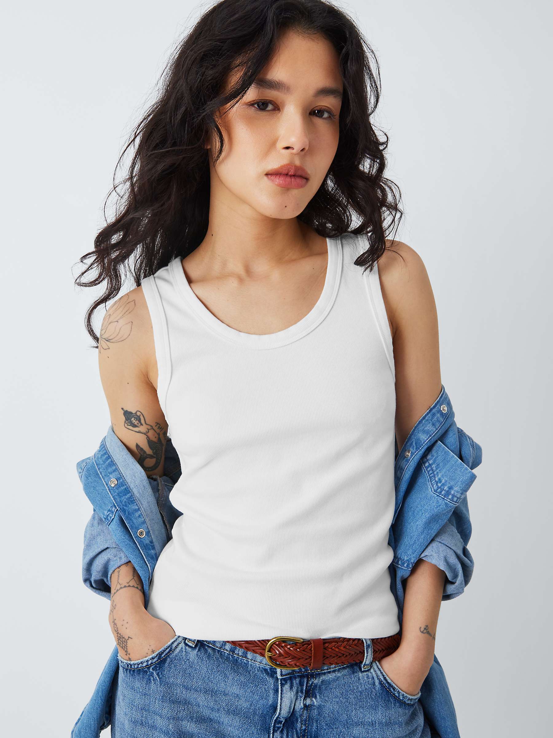 Buy AND/OR Willa Ribbed Vest Top Online at johnlewis.com