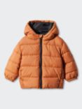 Mango Baby Aldol Quilted Hooded Jacket, Rust/Copper