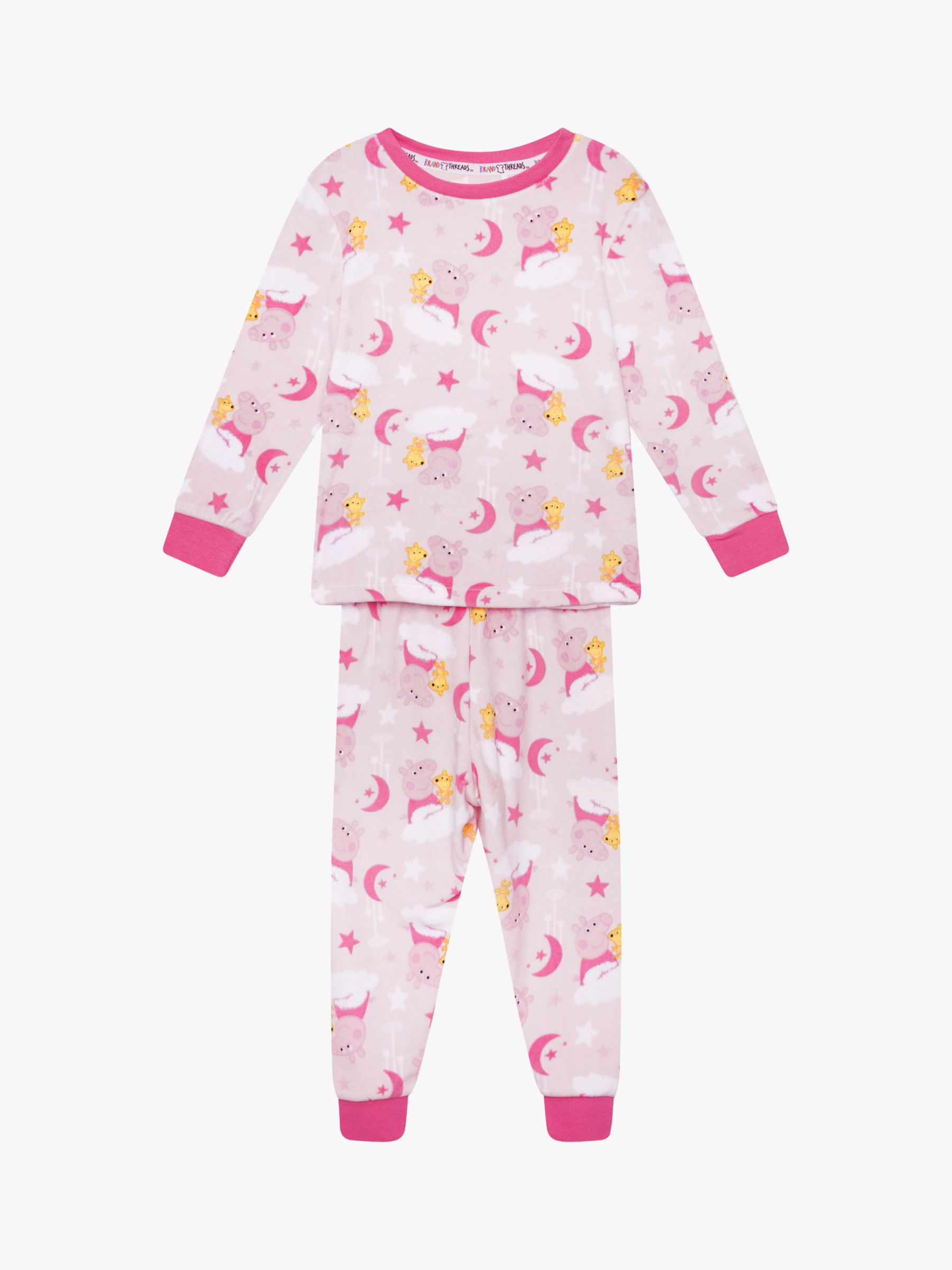 Brand Threads Kids' Peppa Pig Fleece Pyjamas Set at John Lewis & Partners
