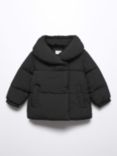 Mango Baby Candi Quilted Anorak, Black Check