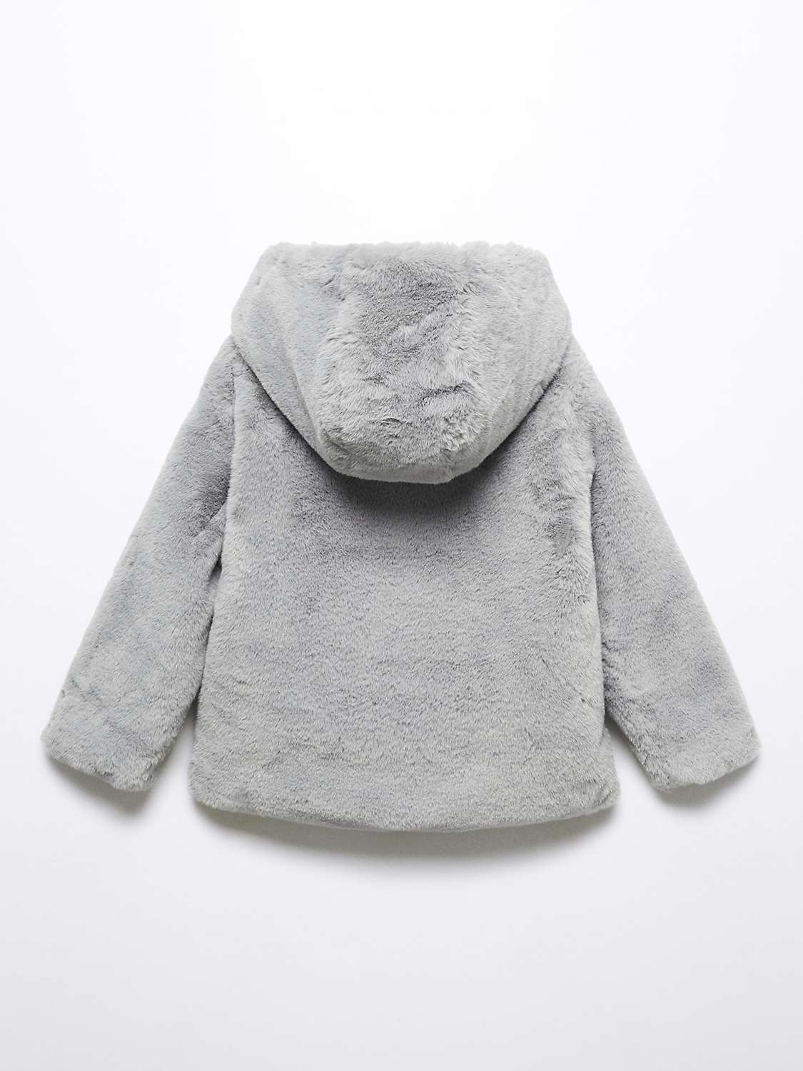 Buy Mango Kids' Bolita Faux Fur Hooded Coat, Grey Online at johnlewis.com