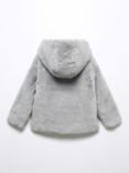 Mango Kids' Bolita Faux Fur Hooded Coat, Grey