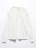 Mango Kids' Olga Ruffle Detail Long Sleeve T-Shirt