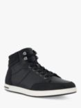 Dune Sutton Leather High-Top Trainers, Black