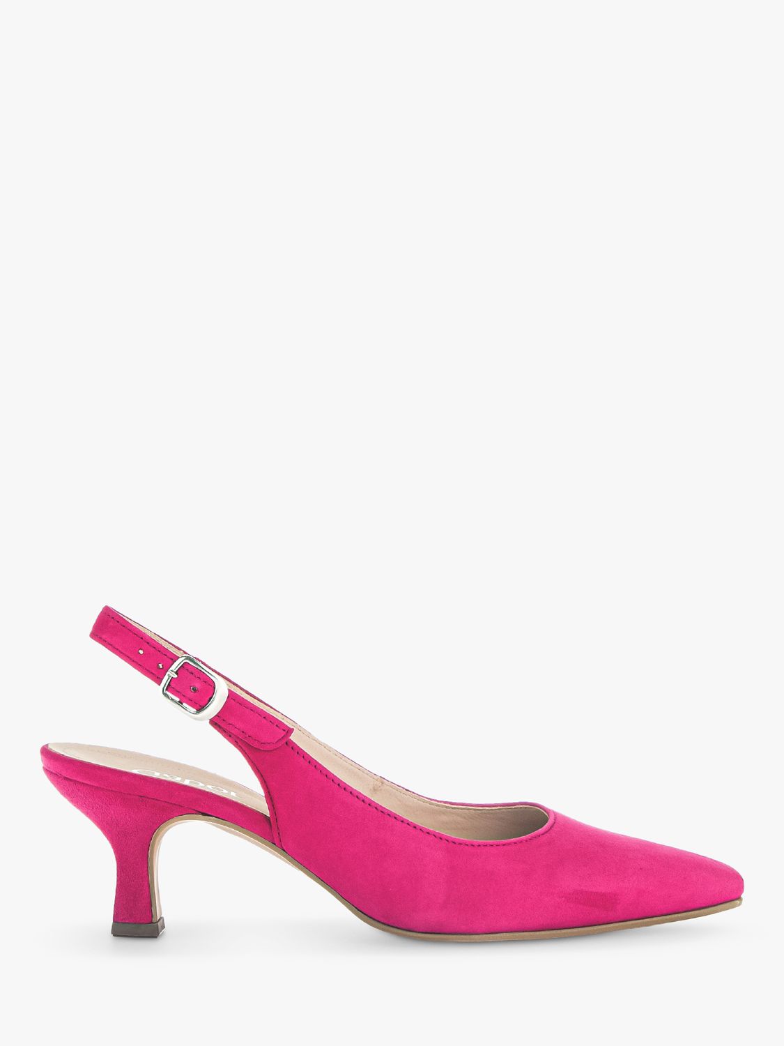 Gabor Lindy Slingback Kitten Heel Shoes, Pink at John Lewis & Partners