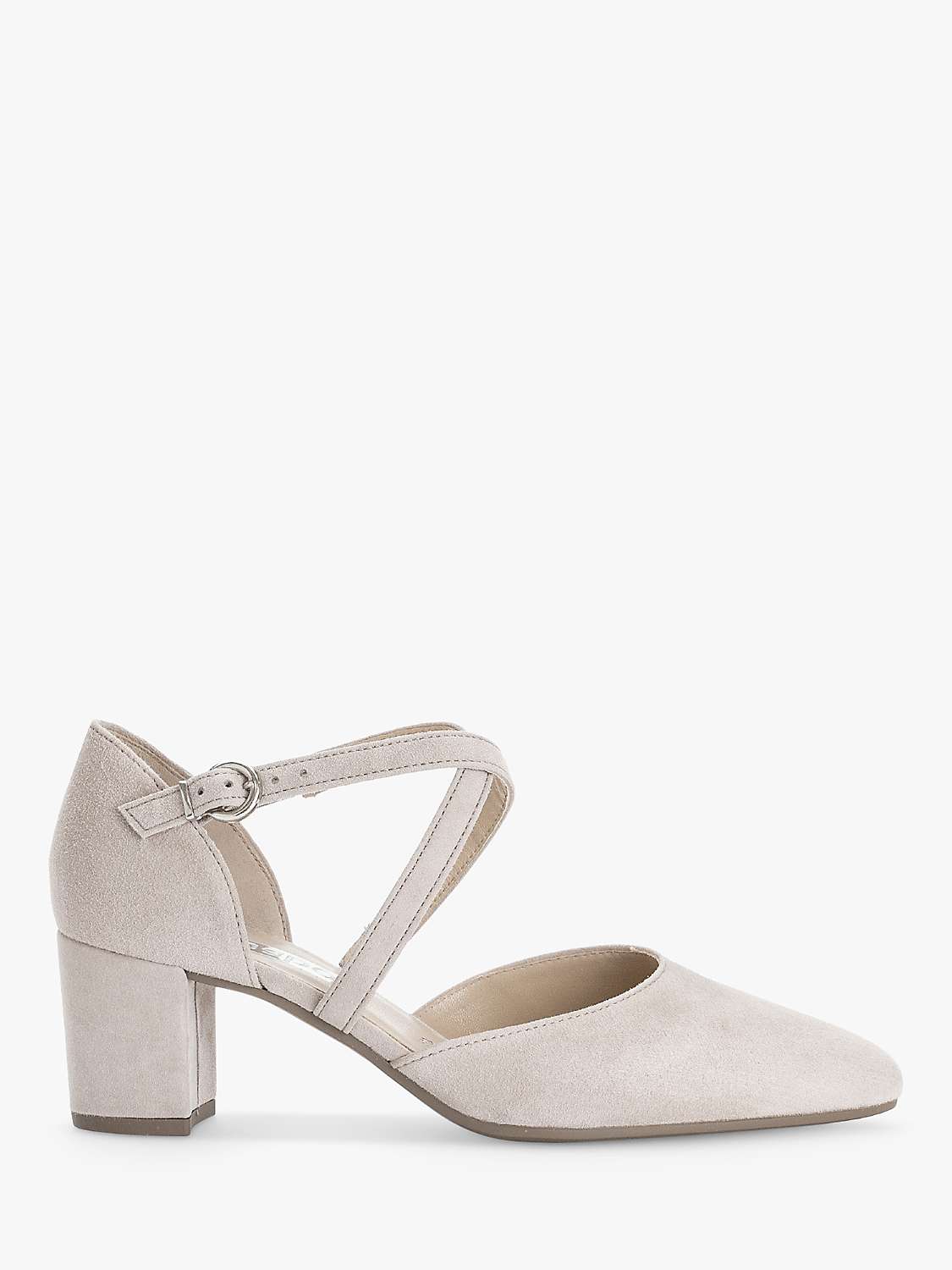 Buy Gabor Gisele Suede Cross Over Strap Block Heel Court Shoes, Rose Online at johnlewis.com