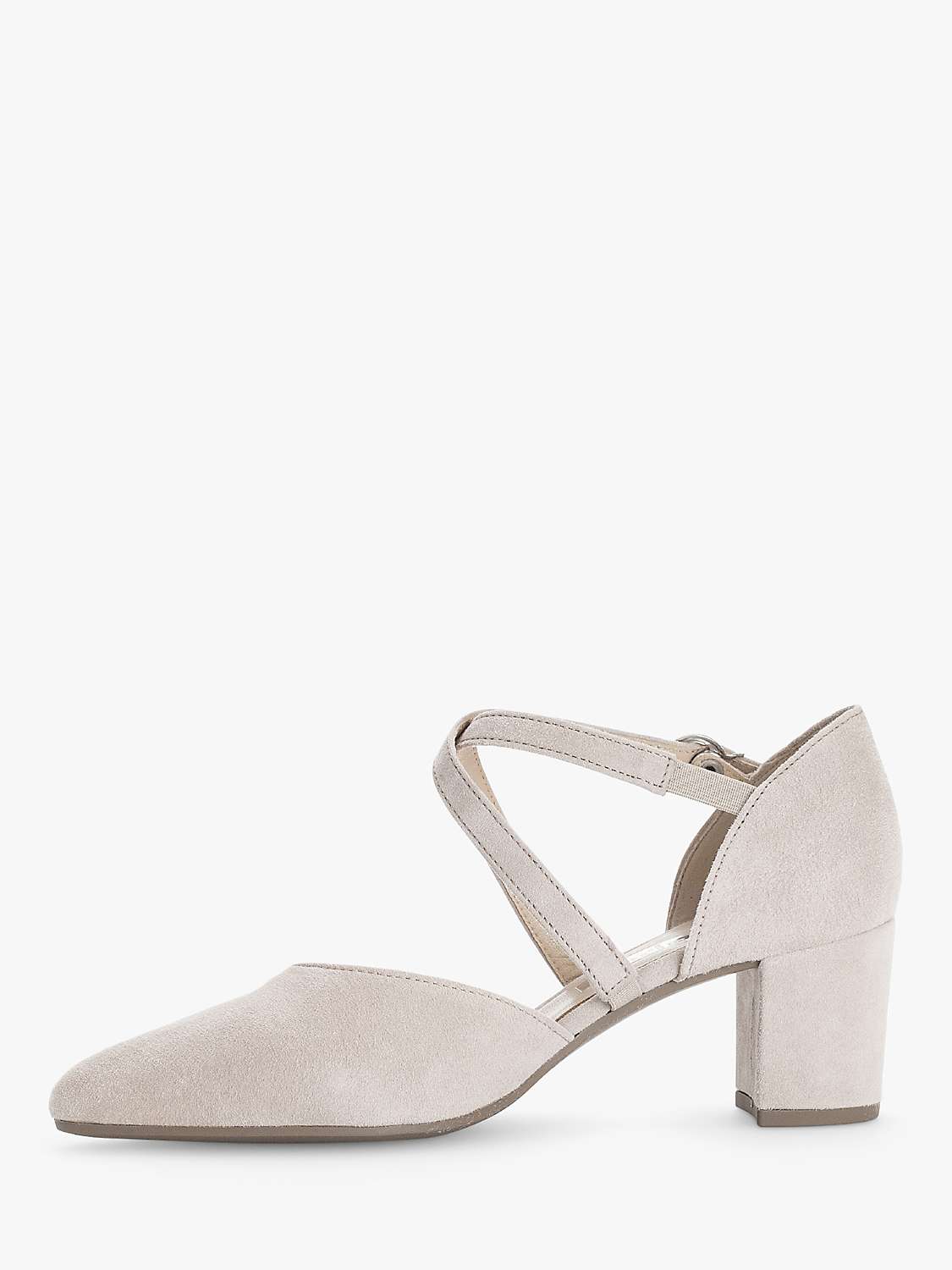 Buy Gabor Gisele Suede Cross Over Strap Block Heel Court Shoes, Rose Online at johnlewis.com