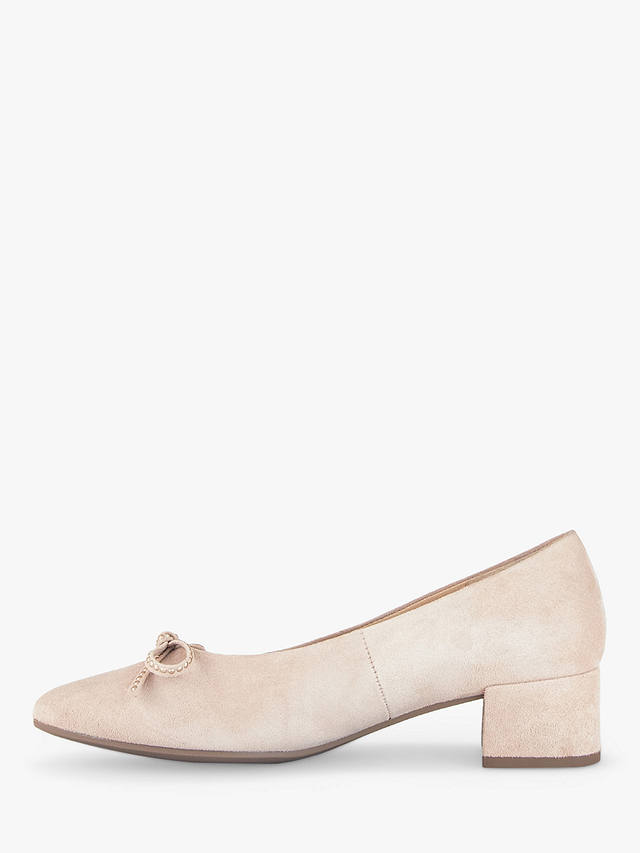 Gabor Hurworth Suede Bow Detail Pointed Court Shoes, Rouge