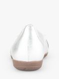 Gabor Rosta Leather Round Trim Detail Ballet Pumps, Silver, Silver
