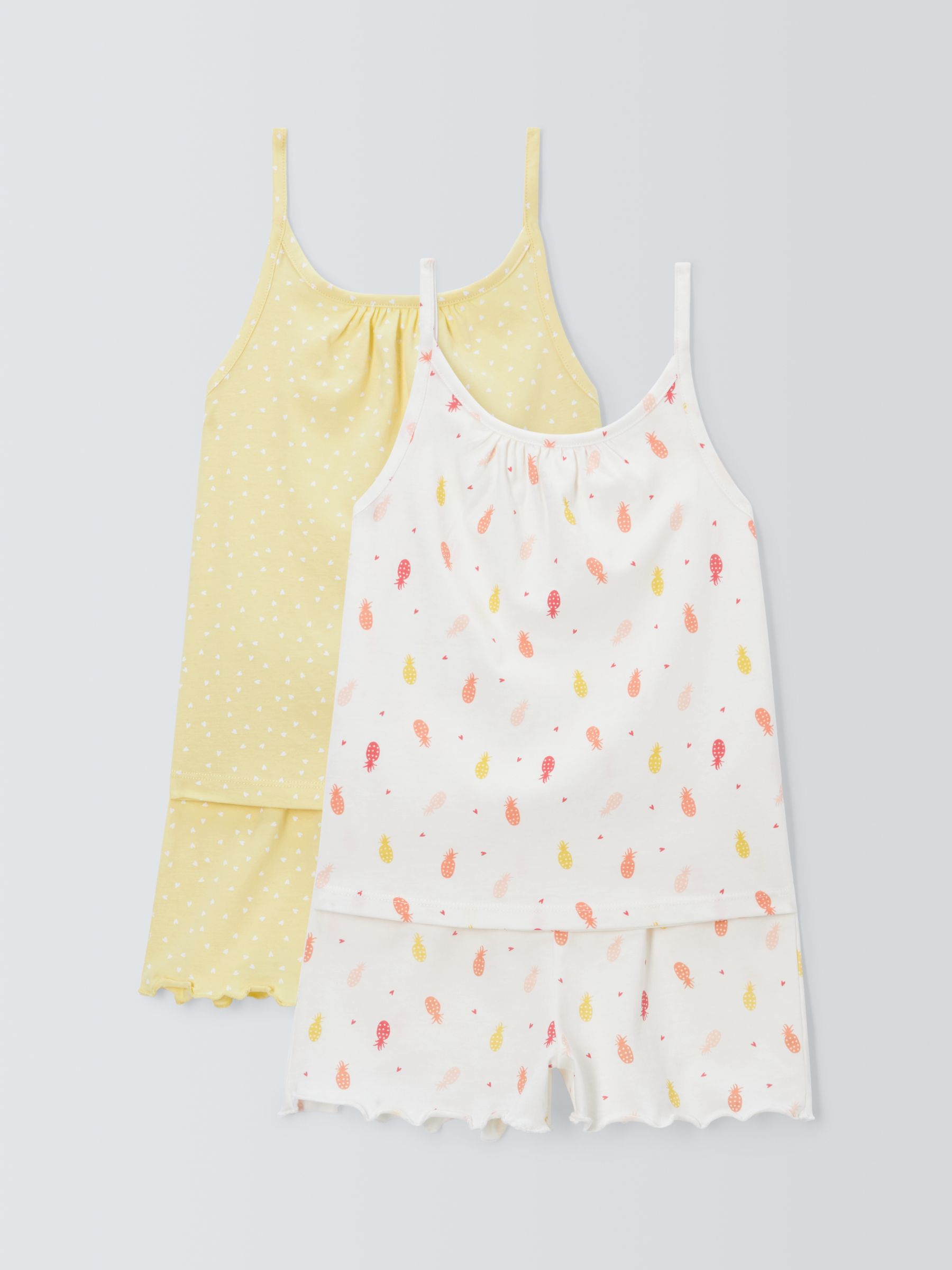 Buy John Lewis Kids' Pineapple Heart Print Shorts Swing Pyjamas Set, Pack of 2 Online at johnlewis.com