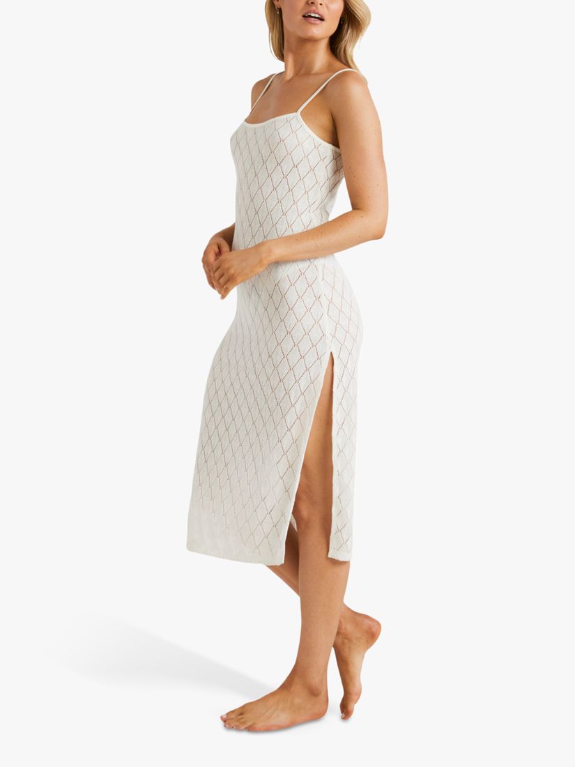 Buy Billabong Day Cream Crochet Midi Dress, Salt Crystal Online at johnlewis.com
