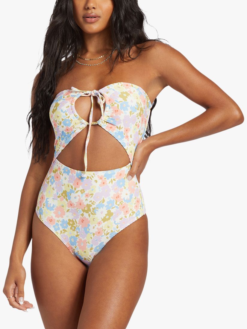 Billabong Dream Chaser Floral Print Cut Out Swimsuit, Multi, XL