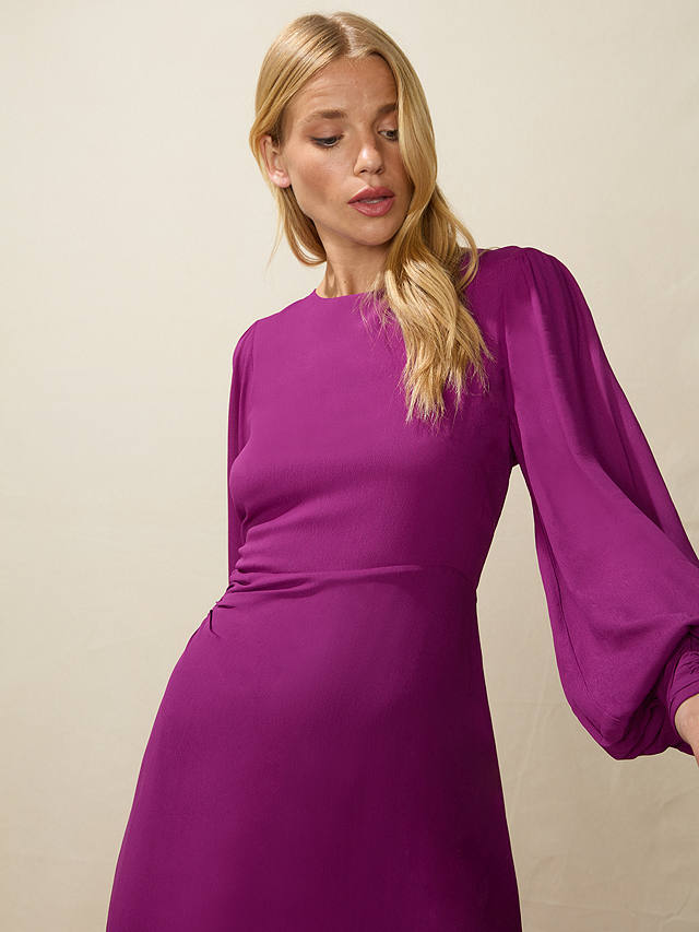Ro&Zo Ruch Side Detail Midi Dress, Purple
