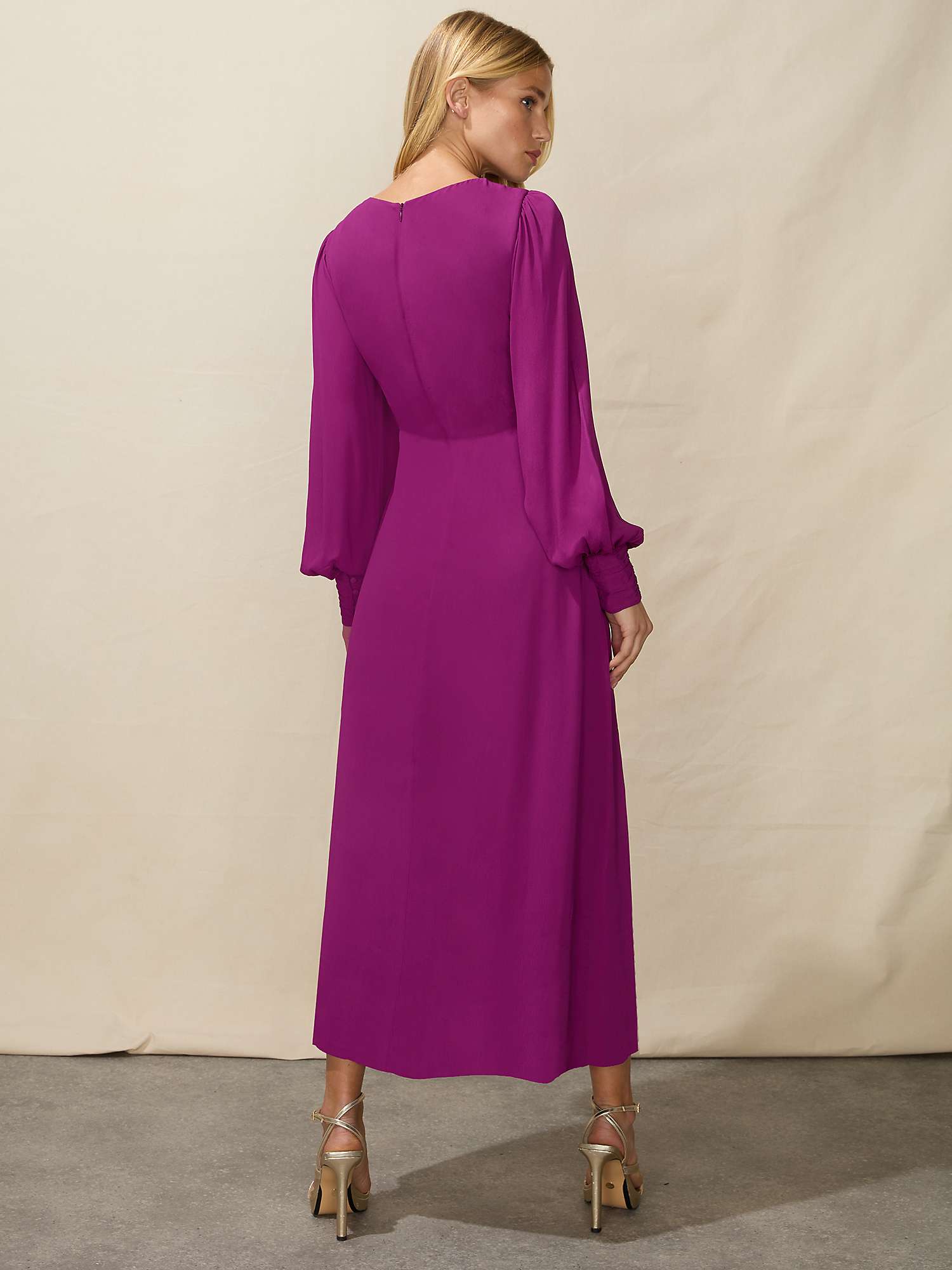 Buy Ro&Zo Ruch Side Detail Midi Dress, Purple Online at johnlewis.com