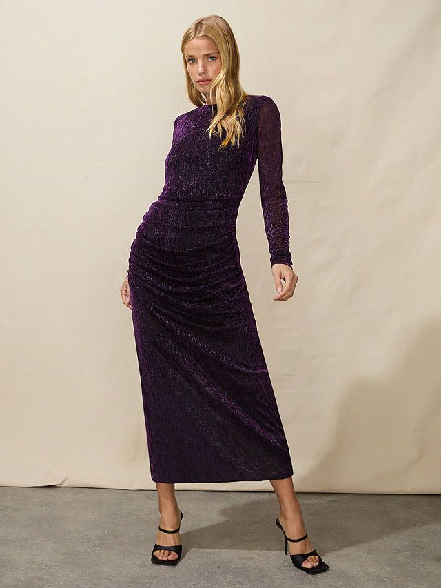 Ro&Zo Sparkle Jersey Midi Dress, Purple