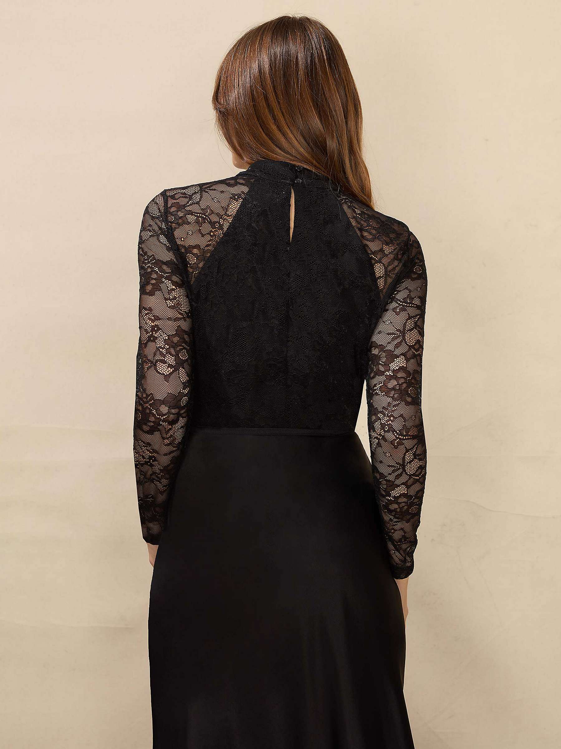 Buy Ro&Zo Stretch Lace Top, Black Online at johnlewis.com