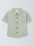 John Lewis Baby Cotton Muslin Printed Shirt, Green