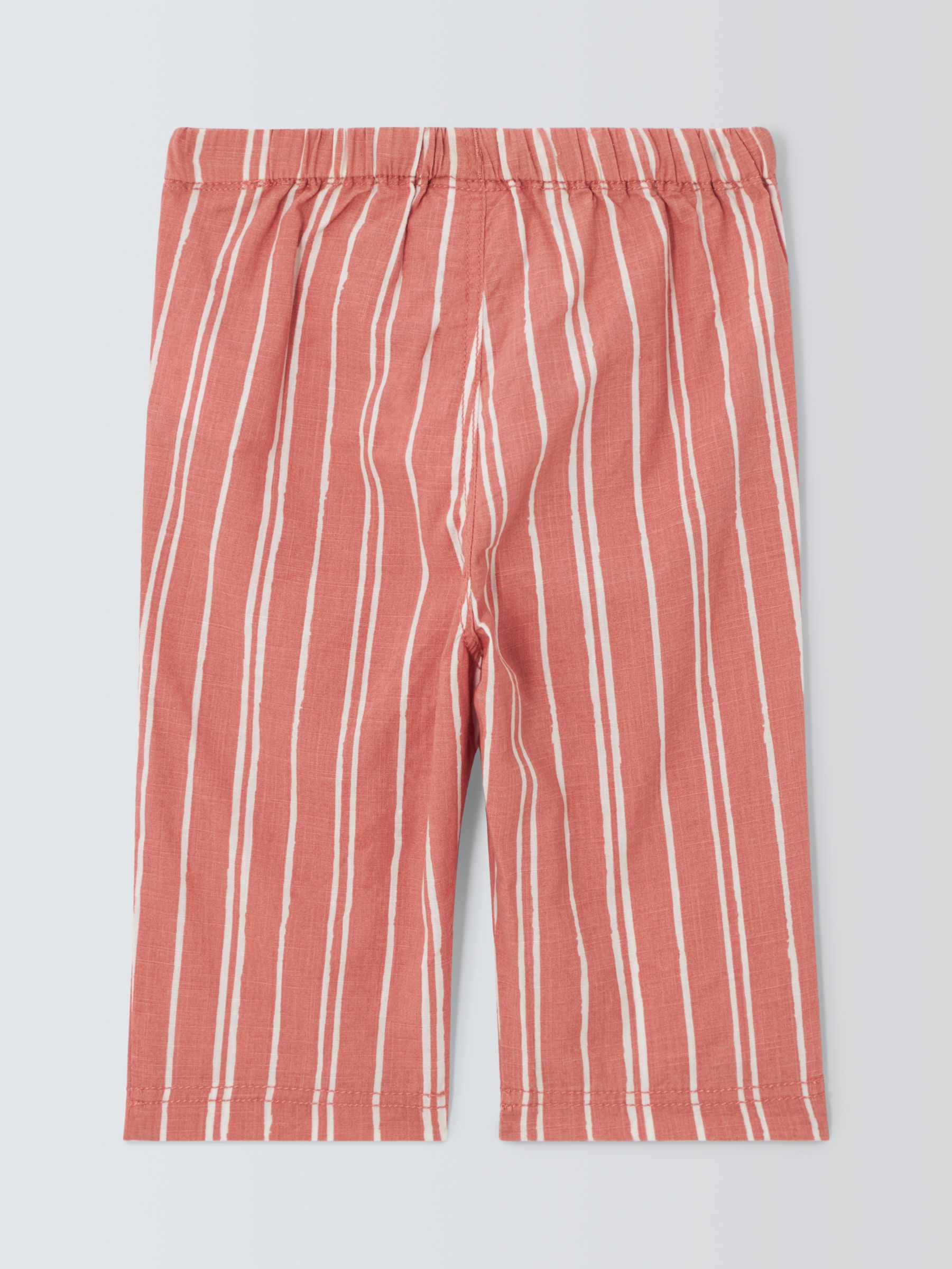 John Lewis Baby Stripe Trousers, Red/White, 6-9 months