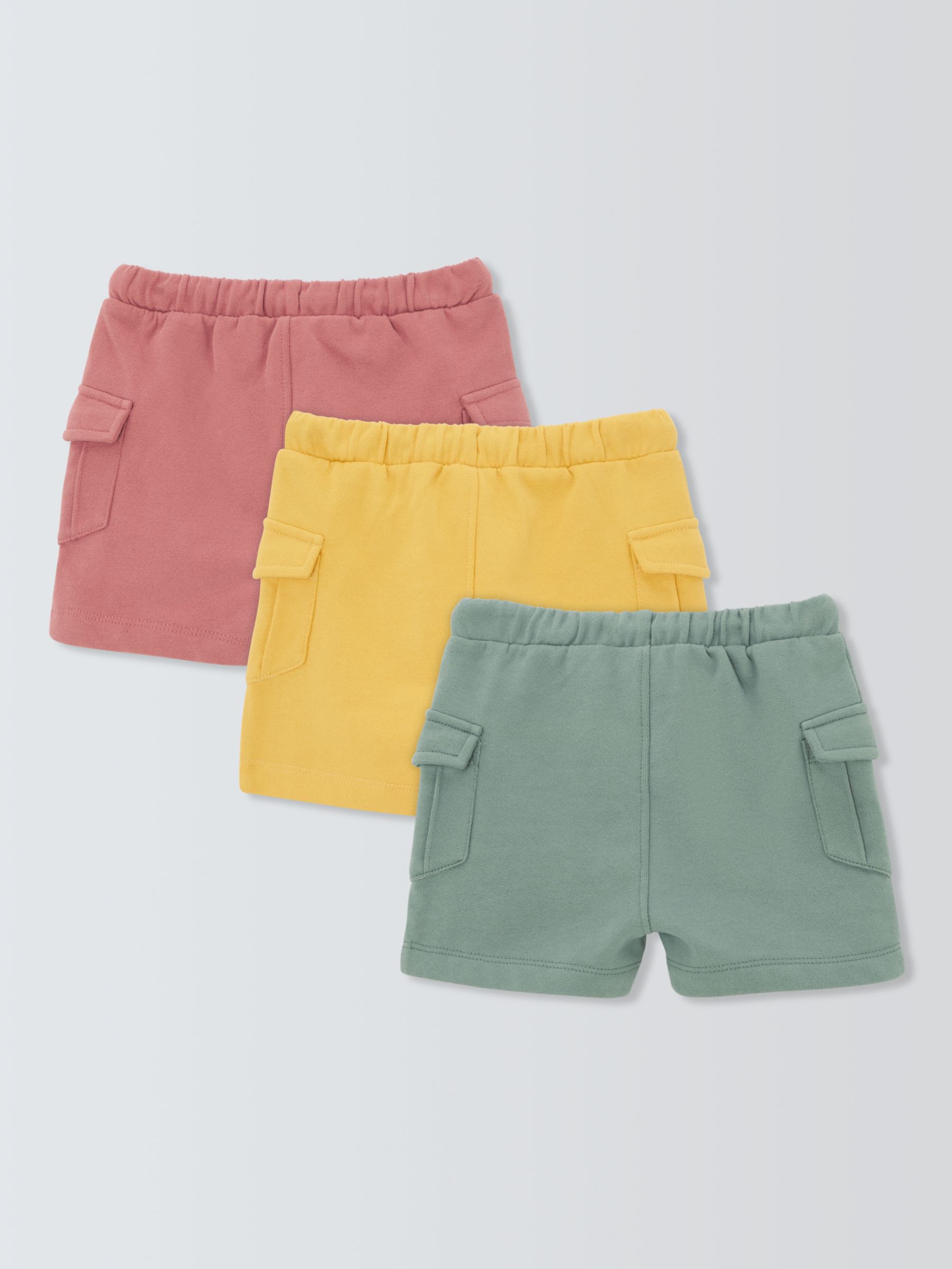 John Lewis Baby Cotton Shorts, Pack of 3, Multi, 6-9 months