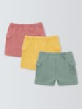 John Lewis Baby Cotton Shorts, Pack of 3, Multi