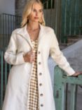 Closet London Belted Long Coat, Cream