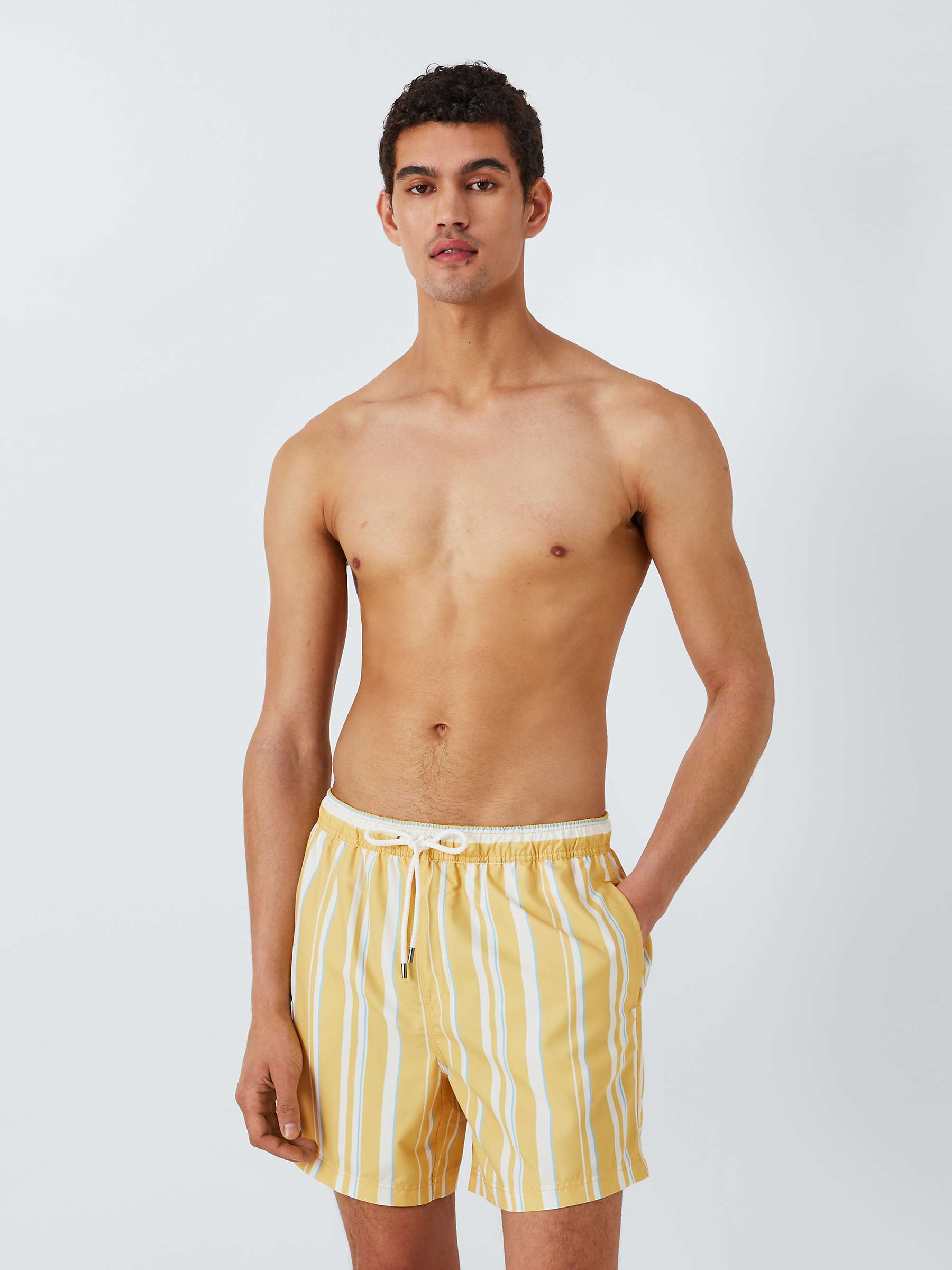 Buy John Lewis Recycled Polyester Stripe Swim Shorts, Yellow/Multi Online at johnlewis.com