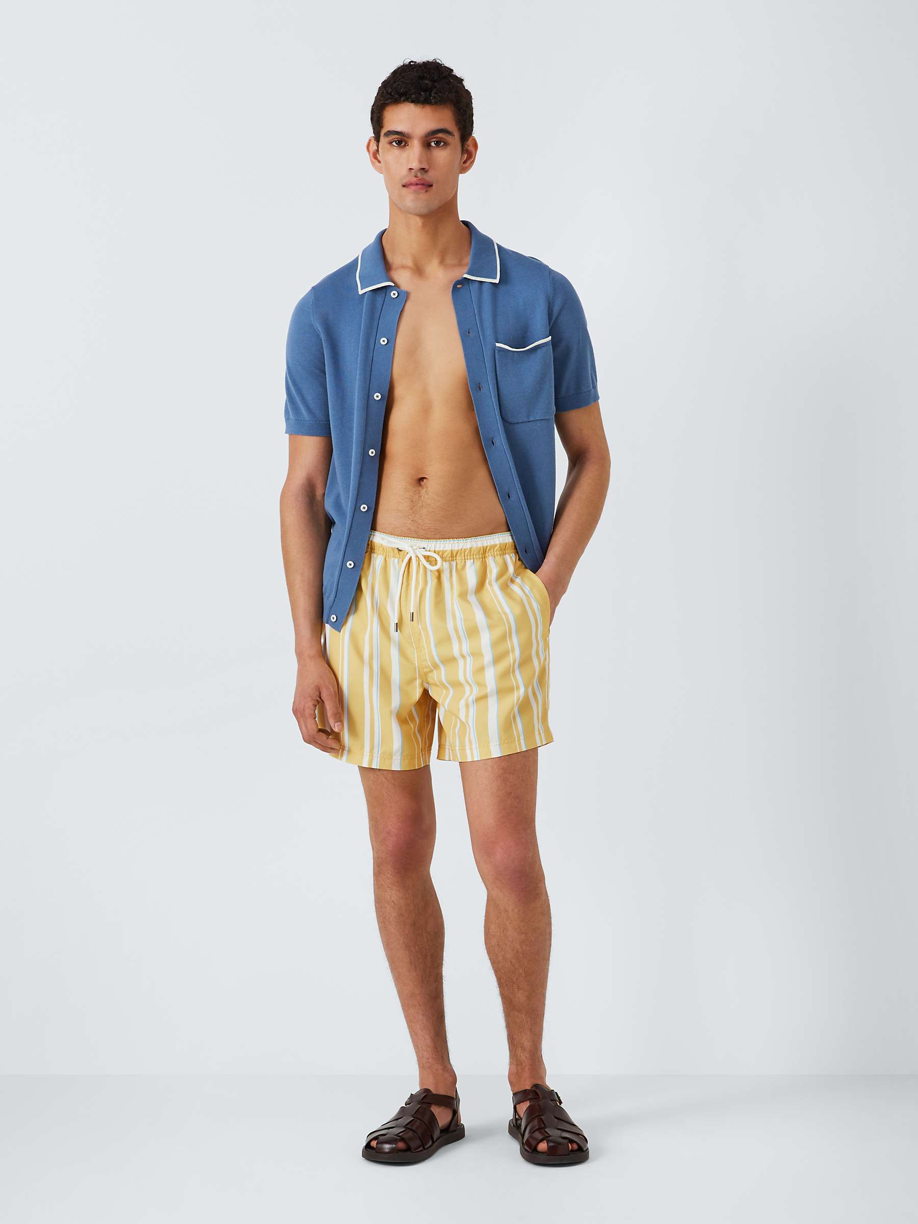 Buy John Lewis Recycled Polyester Stripe Swim Shorts, Yellow/Multi Online at johnlewis.com