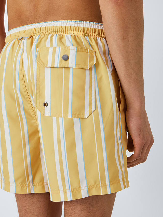 John Lewis Recycled Polyester Stripe Swim Shorts, Yellow/Multi