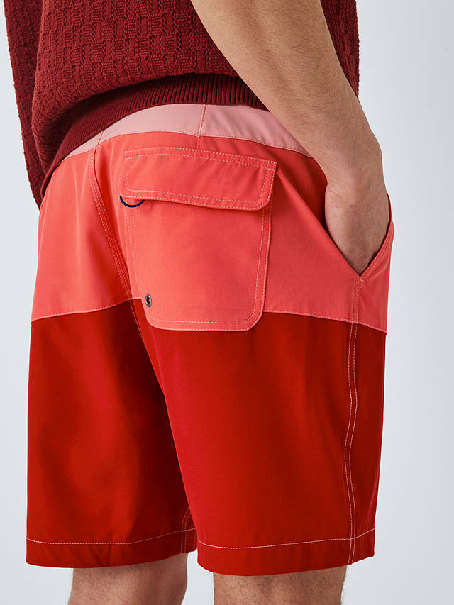 John Lewis Stripe Board Shorts, Pink/Multi