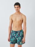 John Lewis Bird Print Recycled Polyester Swim Shorts, Blue Multi