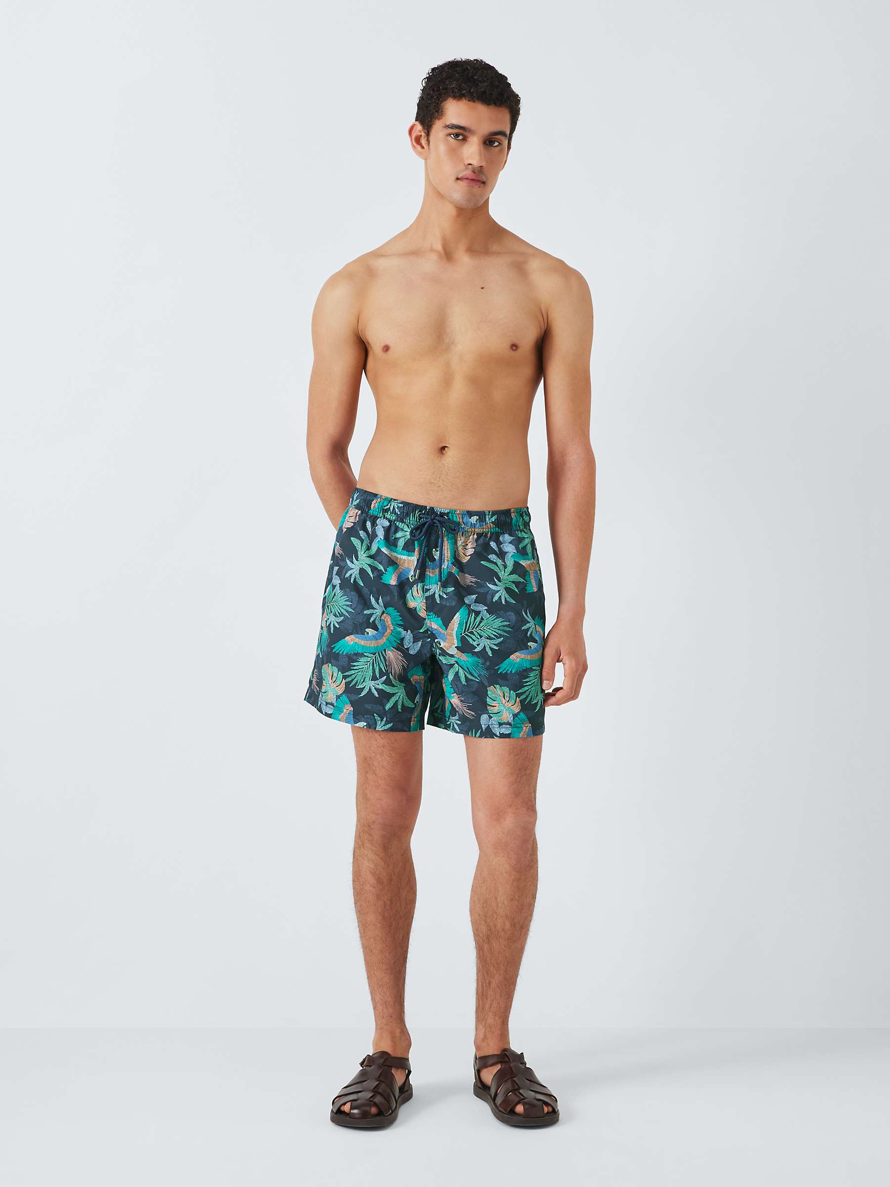 Buy John Lewis Bird Print Recycled Polyester Swim Shorts, Blue Multi Online at johnlewis.com