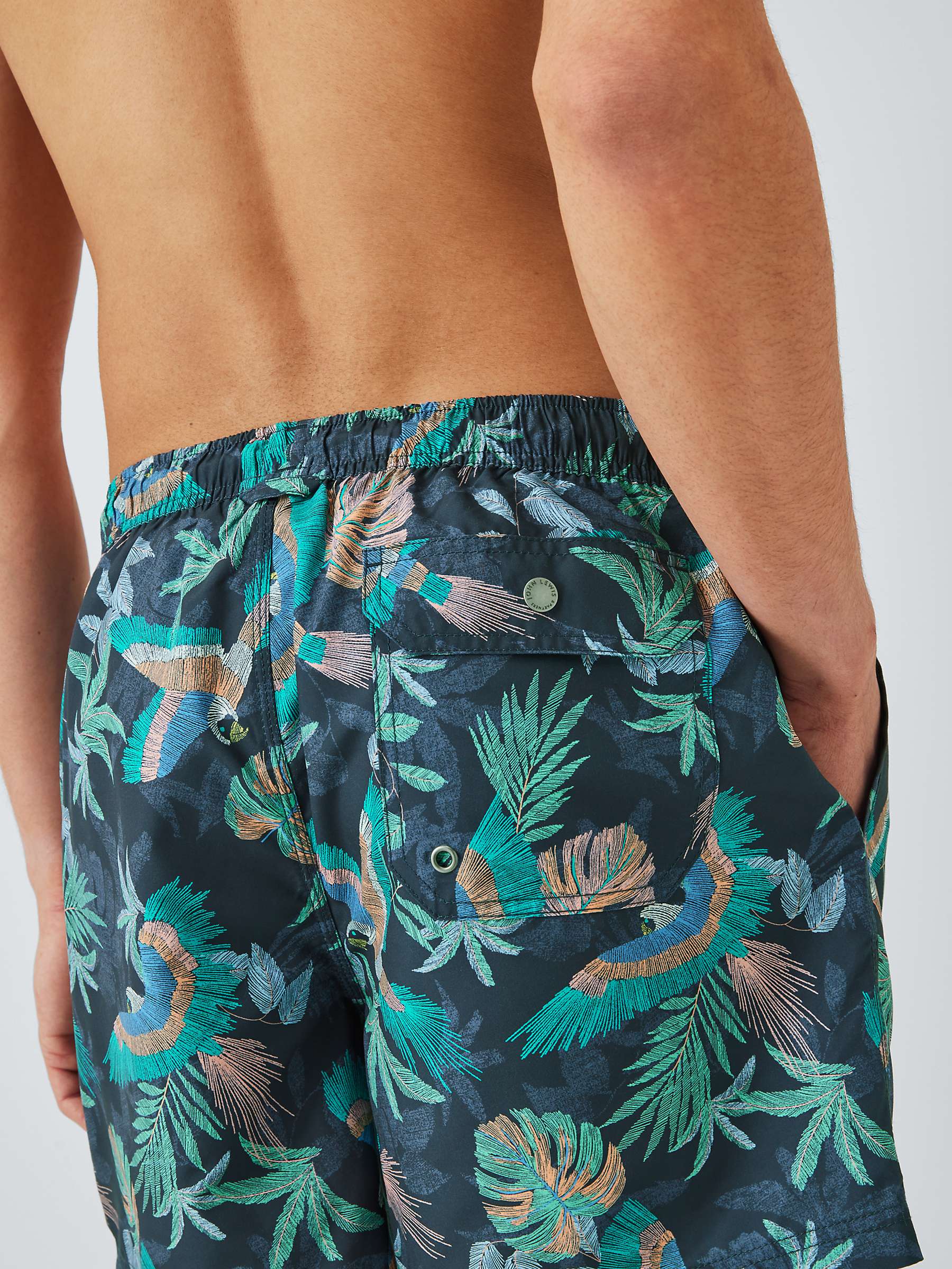 Buy John Lewis Bird Print Recycled Polyester Swim Shorts, Blue Multi Online at johnlewis.com