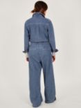 Monsoon Etta Wide Leg Denim Jumpsuit, Denim Blue