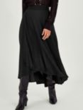 Monsoon Parly Pleated Midi Skirt, Black