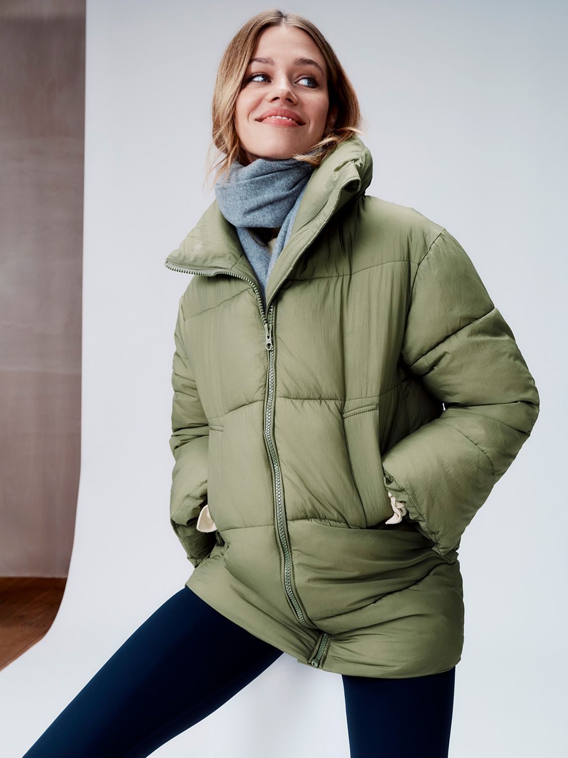 Monsoon Emmy Padded Coat, Sage